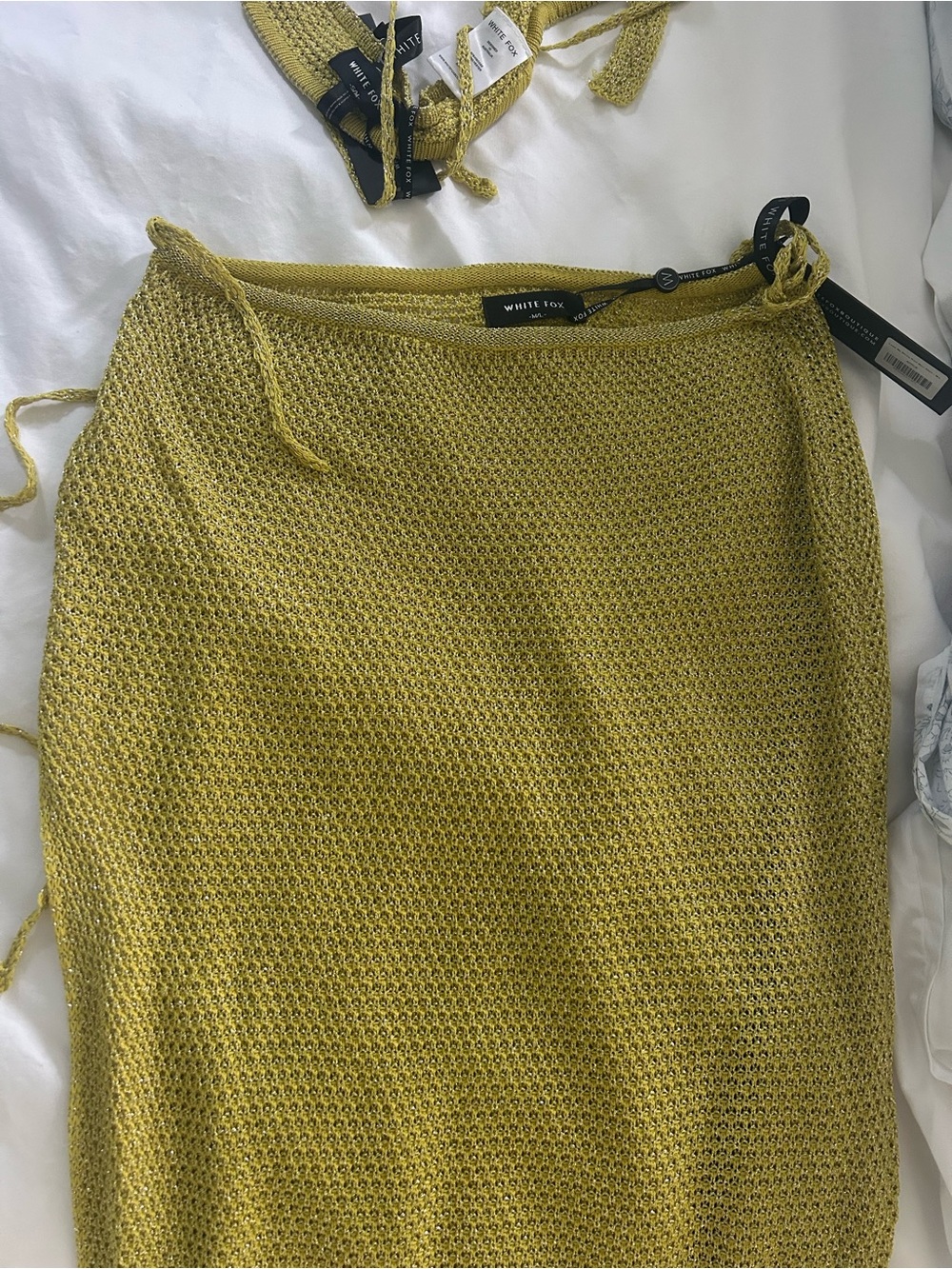 White Fox Boutique Mustard Yellow Knit Maxi Skirt